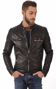 Blouson cuir noir style motard Blouson cuir noir style motard
